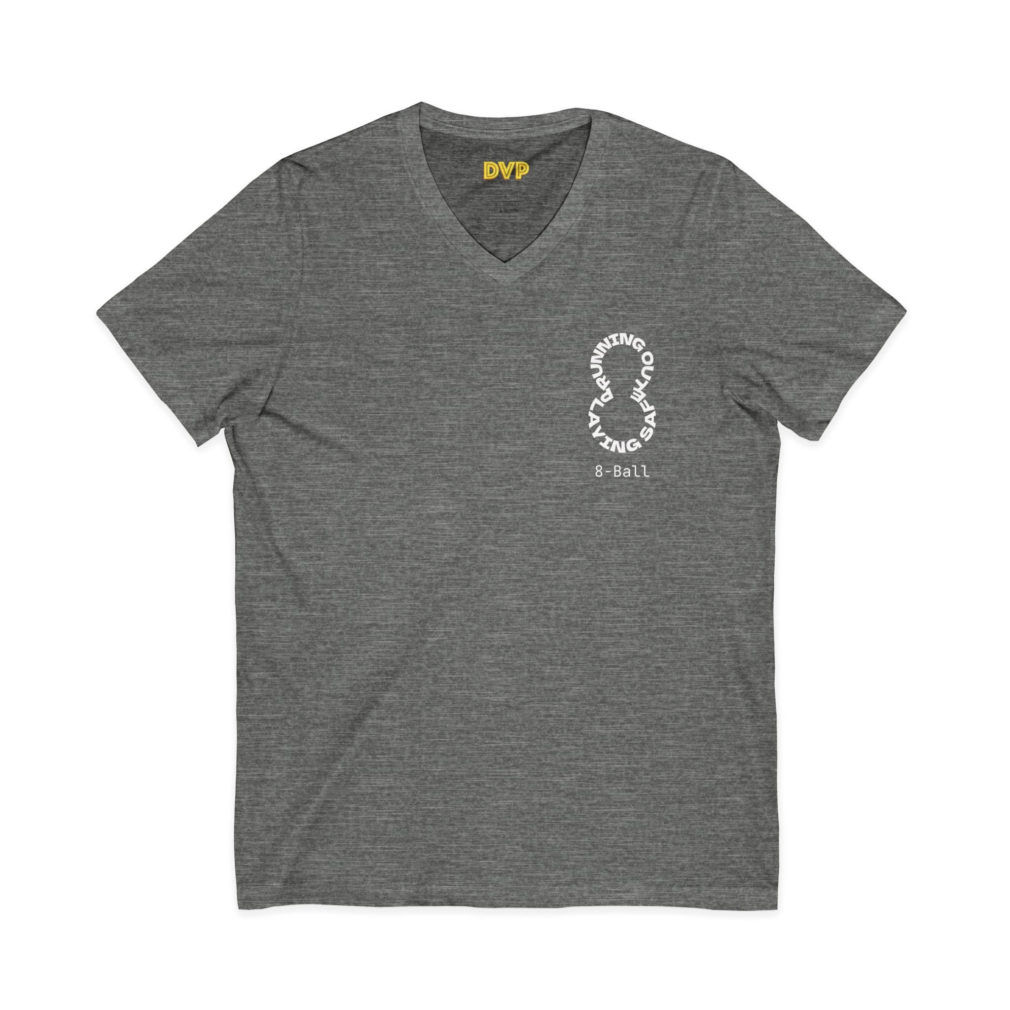 "The Balance of 8-ball" Unisex V-Neck Tee - Effortless Style for Everyday Wear, Casual Tee, Gift for Him/Her, Summer Essential, Layering Piece