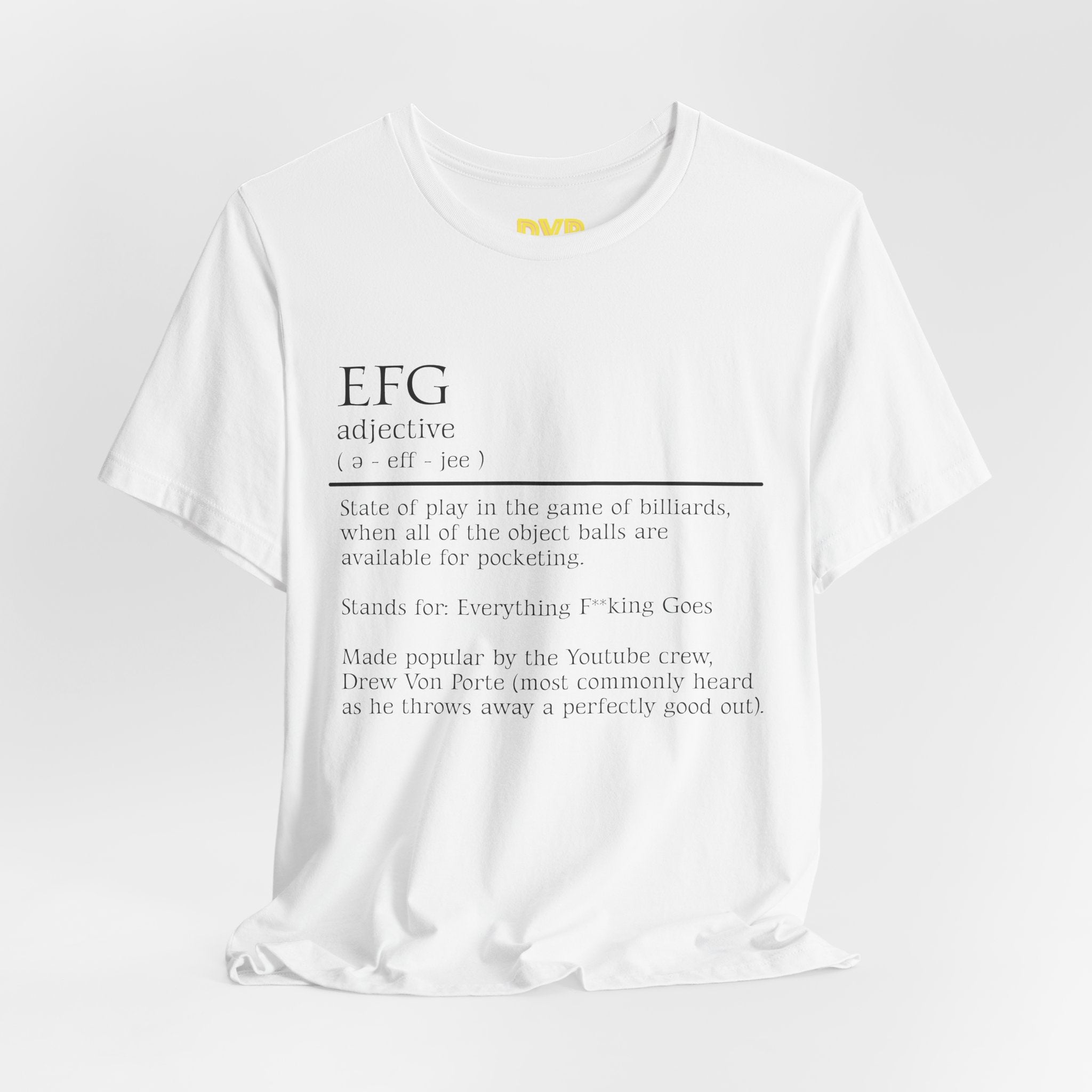 EFG Definition Graphic Tee — Minimalist Dictionary-Style Short Sleeve Shirt