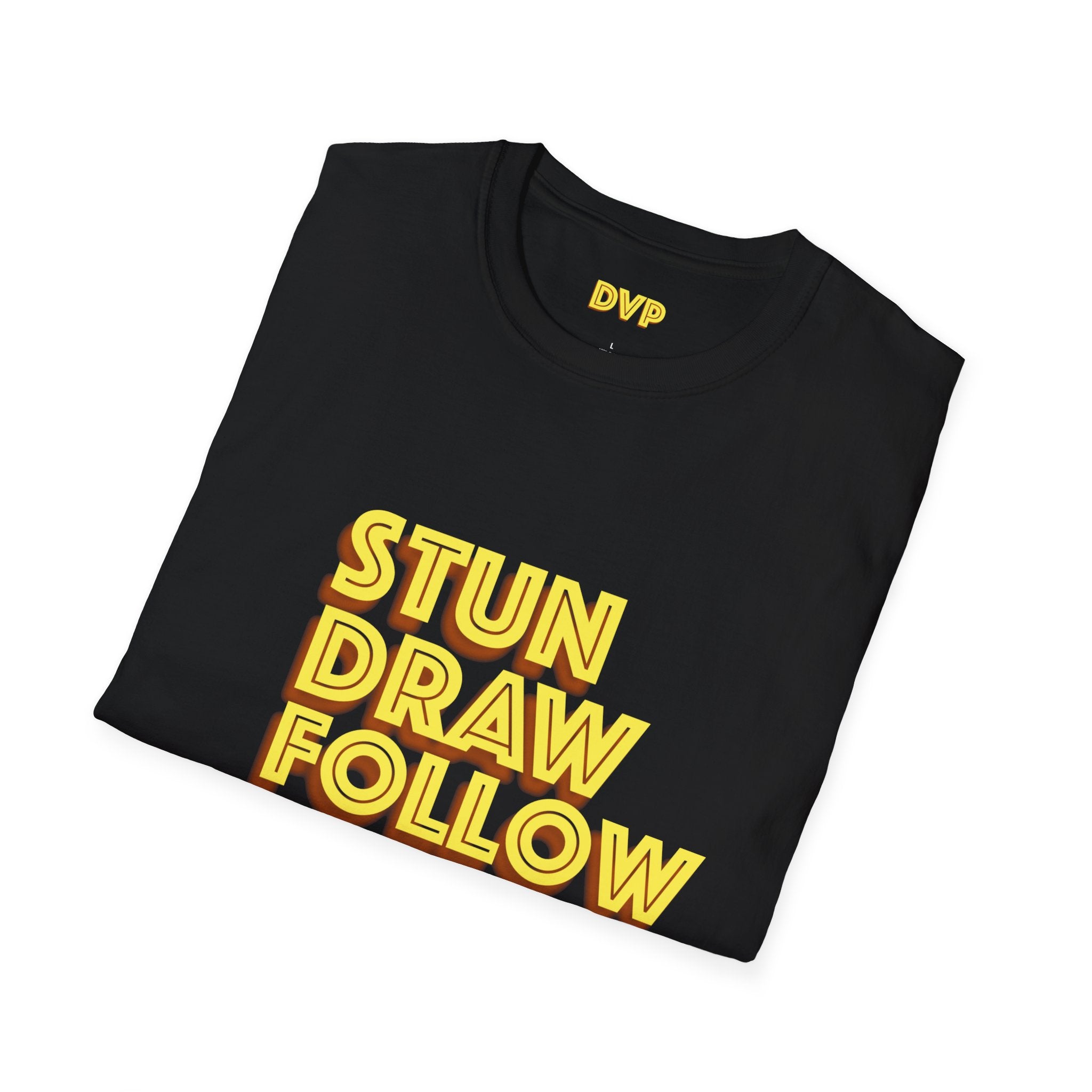 Unisex Softstyle Tee - 'Stun Draw Follow Stop' Slang Shirt for Casual Wear, Gift for Pool fans, Streetwear, Everyday Comfort