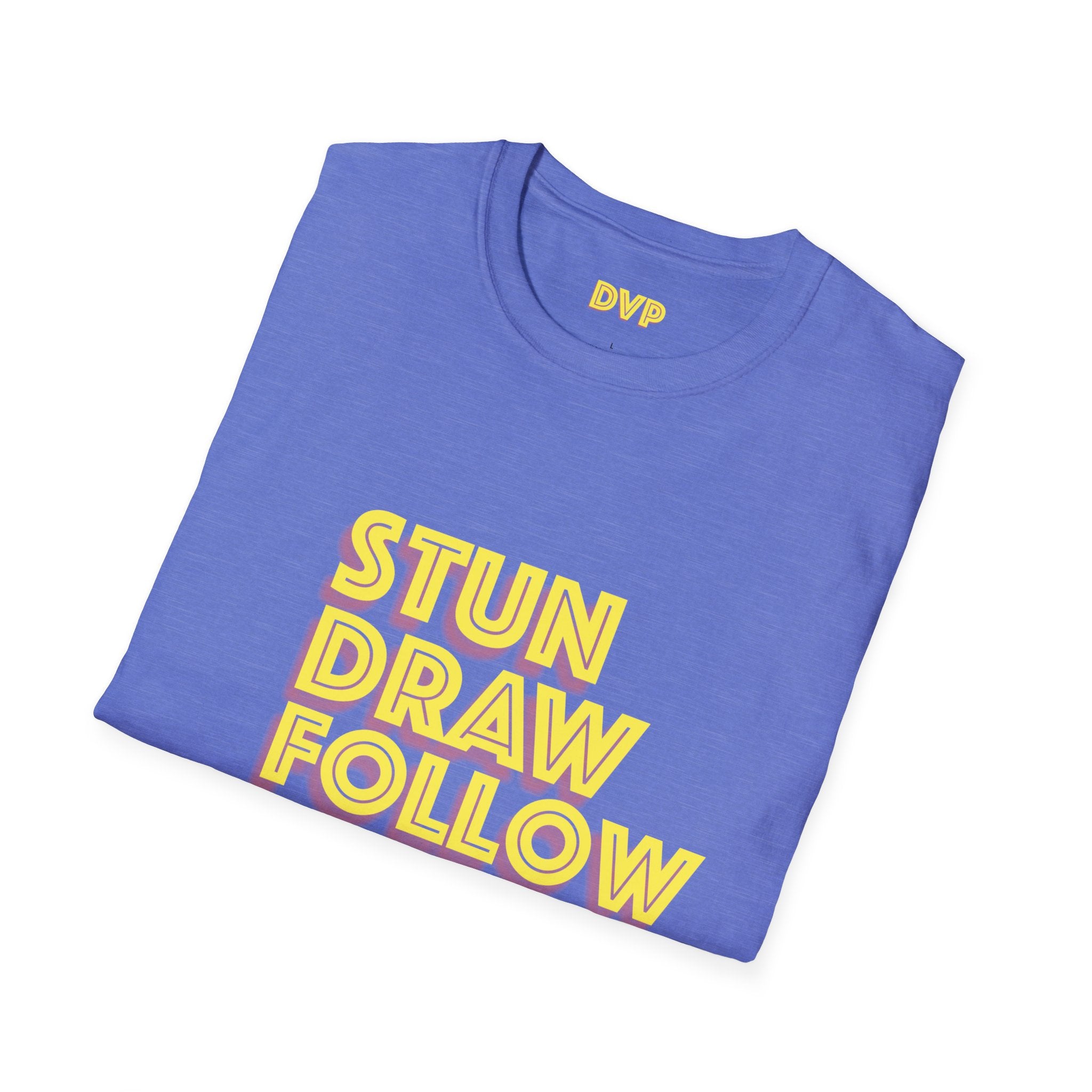 Unisex Softstyle Tee - 'Stun Draw Follow Stop' Slang Shirt for Casual Wear, Gift for Pool fans, Streetwear, Everyday Comfort
