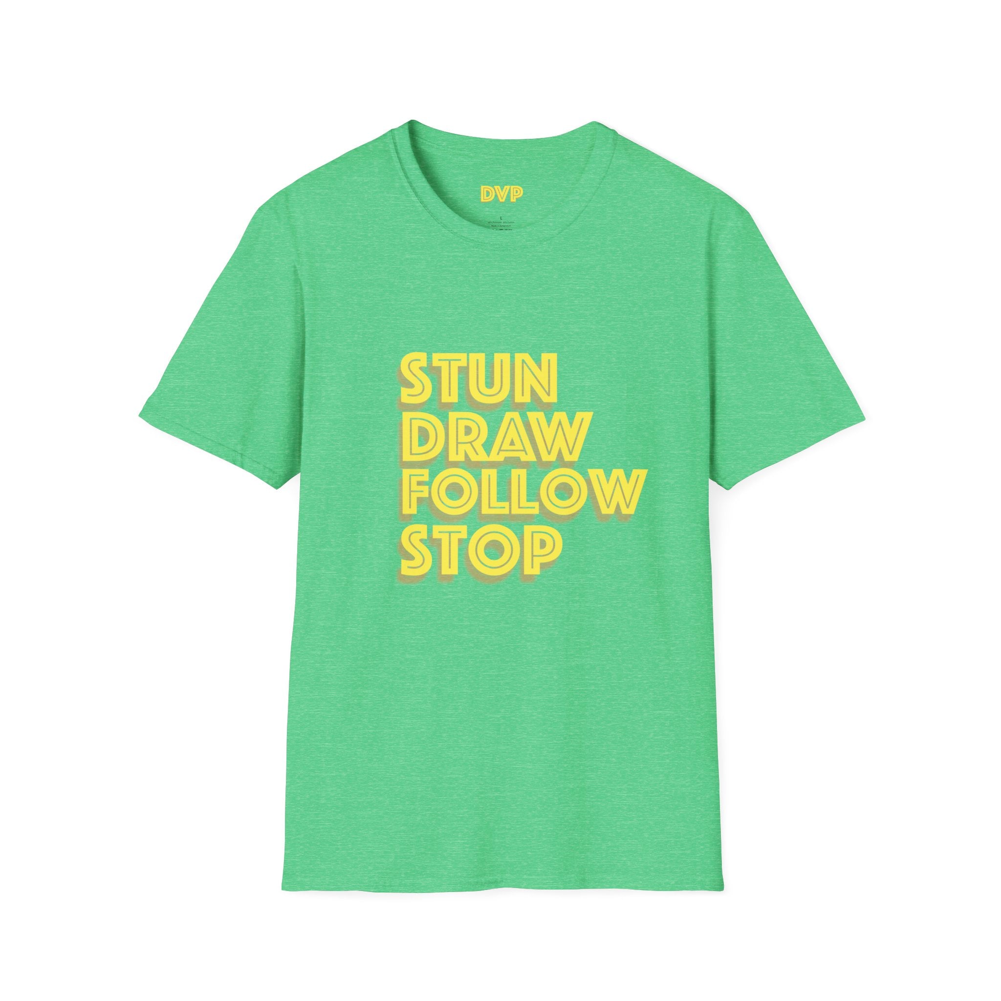 Unisex Softstyle Tee - 'Stun Draw Follow Stop' Slang Shirt for Casual Wear, Gift for Pool fans, Streetwear, Everyday Comfort