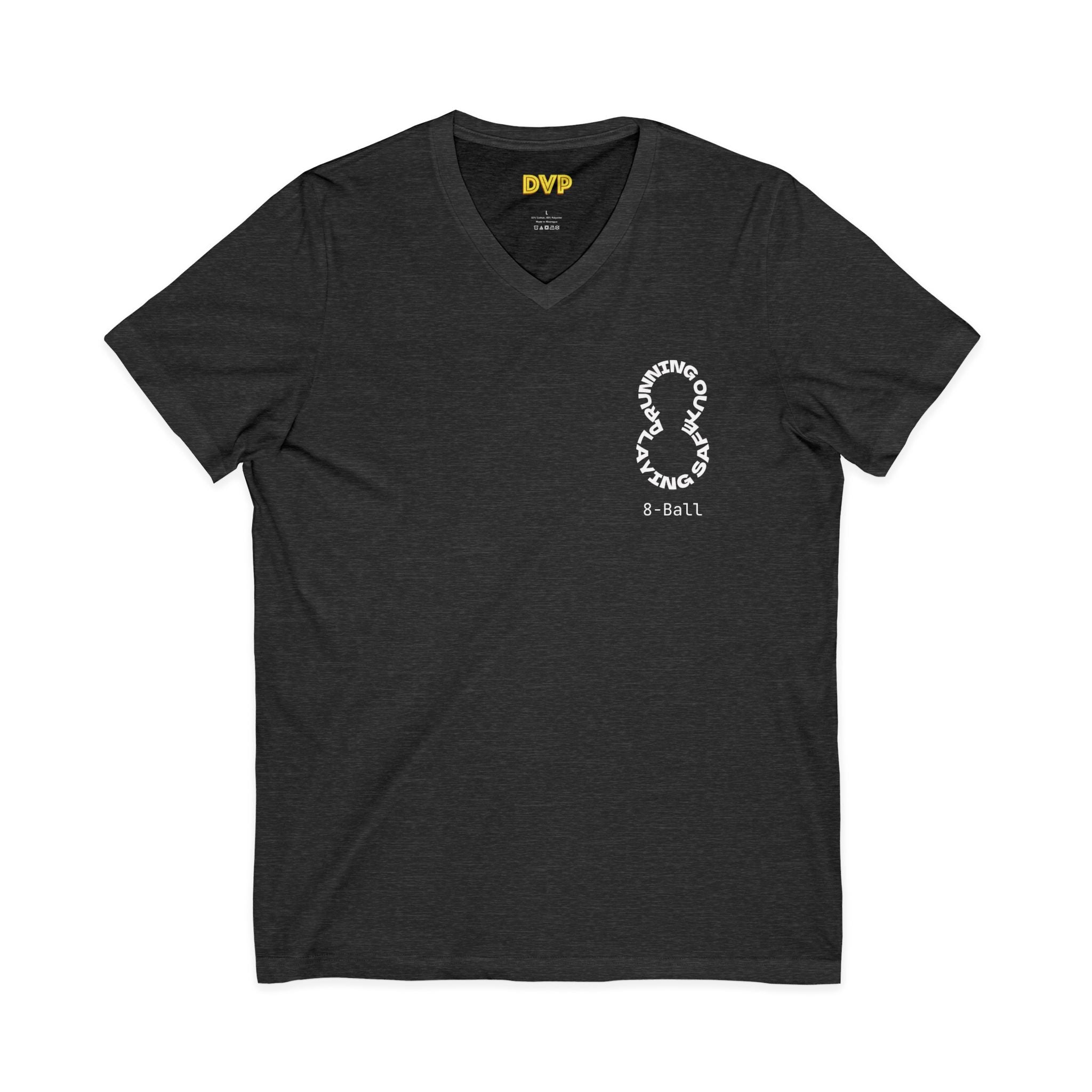"The Balance of 8-ball" Unisex V-Neck Tee - Effortless Style for Everyday Wear, Casual Tee, Gift for Him/Her, Summer Essential, Layering Piece