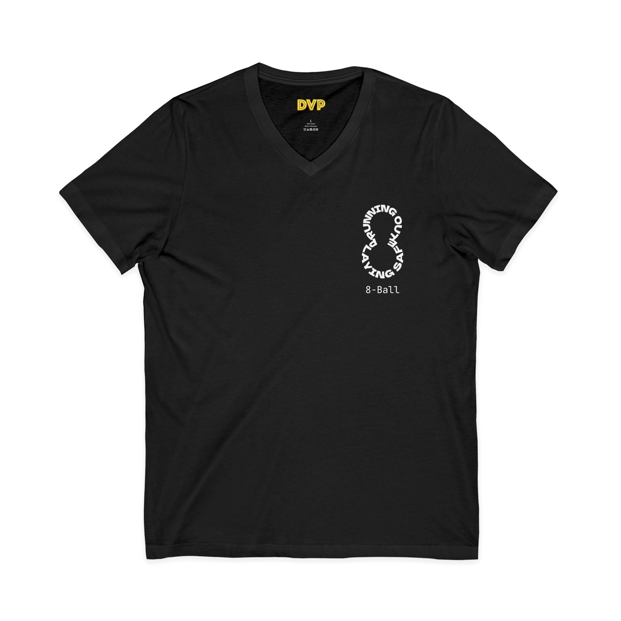 "The Balance of 8-ball" Unisex V-Neck Tee - Effortless Style for Everyday Wear, Casual Tee, Gift for Him/Her, Summer Essential, Layering Piece