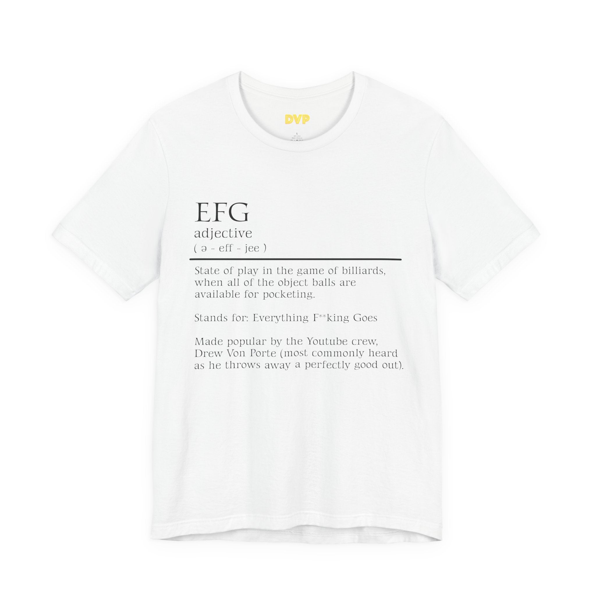 EFG Definition Graphic Tee — Minimalist Dictionary-Style Short Sleeve Shirt