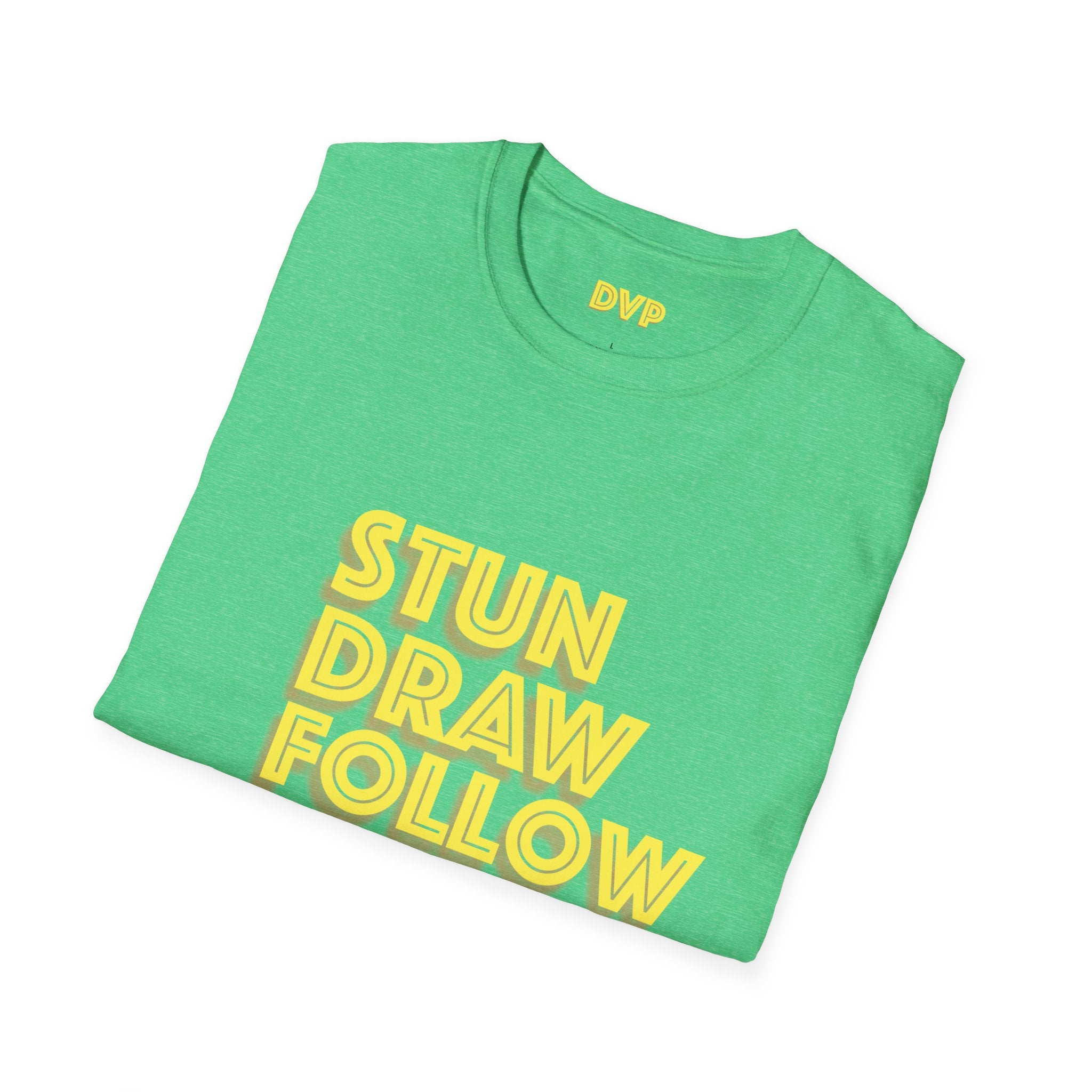 Unisex Softstyle Tee - 'Stun Draw Follow Stop' Slang Shirt for Casual Wear, Gift for Pool fans, Streetwear, Everyday Comfort